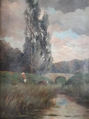 Charles Paul Gruppe - Koeien in landschap. kopen? Bied vanaf 99!