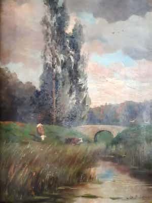 Charles Paul Gruppe - Koeien in landschap. verkocht voor € 99!