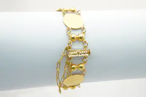 98 - Sierlijke 20 karaats geel-gouden dames armband - muntjes en balletjes kopen? Bied vanaf 780!