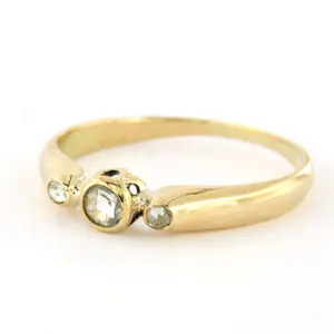 14k geelgouden ring met roos geslepen diamant tot. 0.15 ct kopen? Bied vanaf 250!