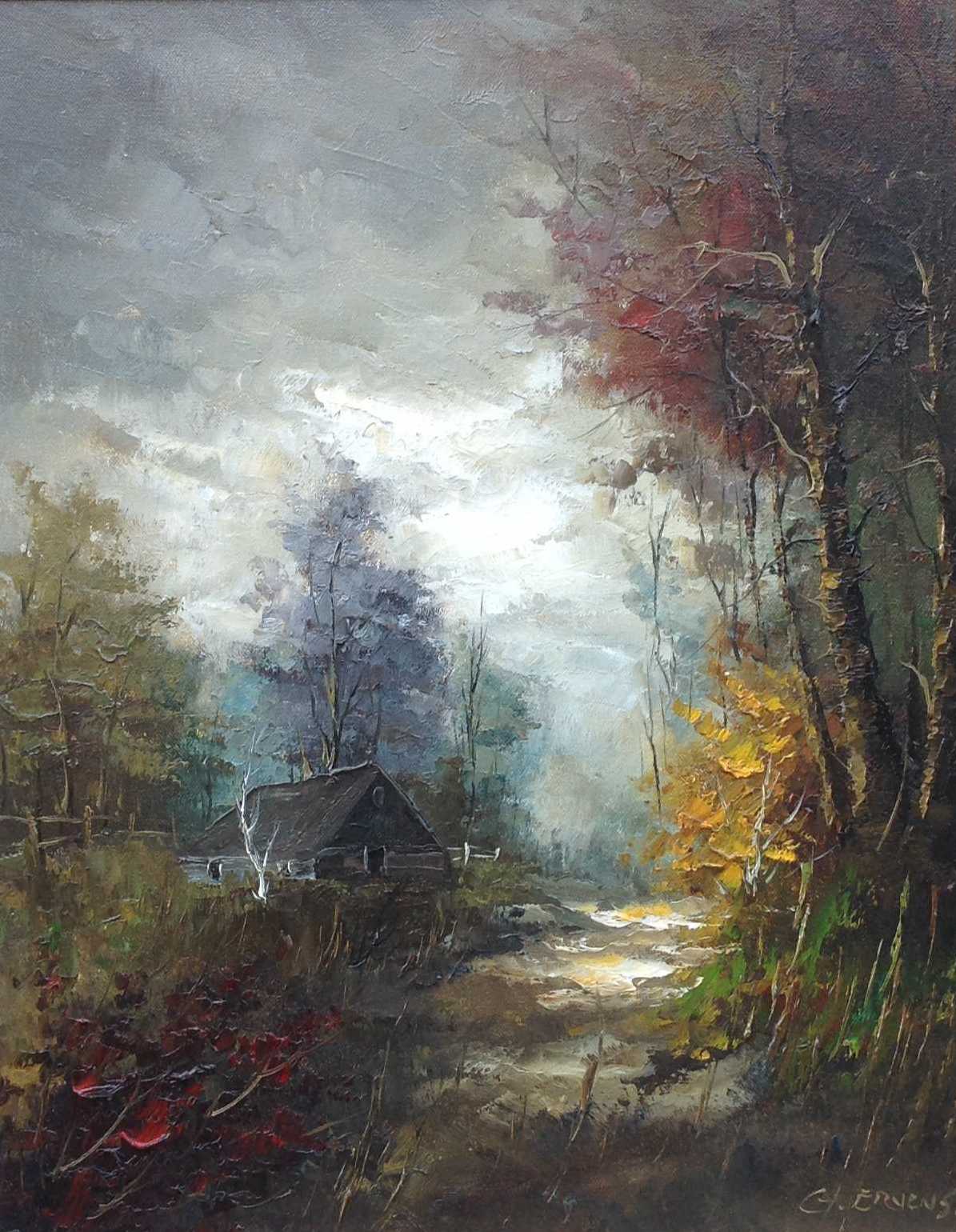 Gerardus Johannes Ernens - C2150-1 - Boerderijtje in het bos  verkocht voor € 75!