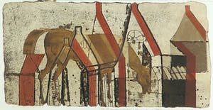 Anne Huitema - Kleurenets, Gevels en paard - Ingelijst kopen? Bied vanaf 70!