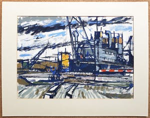 Frans Hollaardt - Dok, gouache kopen? Bied vanaf 175!