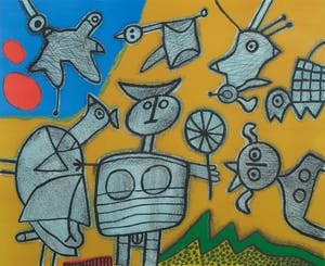 Corneille - Zeefdruk, Sarabande noire - Ingelijst kopen? Bied vanaf 1!