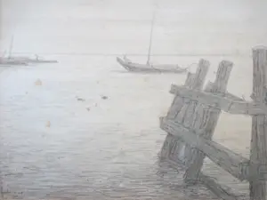 Paul Arntzenius - Hoogaarzen bij Veere - Tekening kopen? Bied vanaf 200!