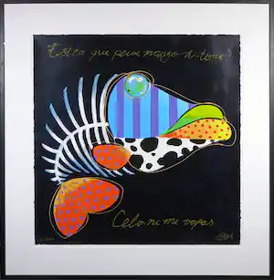 Joyce van Oorschot - 4000855 Zeefdruk, Est ce que peux mange du tout? - Ingelijst vendu pour 50€ !