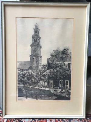Cornelis Brandenburg - C4721-1, ets Westerkerk Amsterdam kopen? Bied vanaf 50!