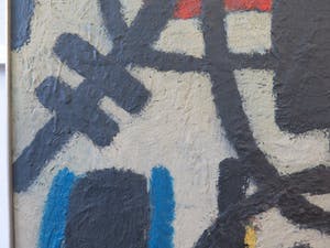 Willem Hussem - toegeschreven aan, olieverf op board, ingelijst, Abstracte compositie kopen? Bied vanaf 1250!