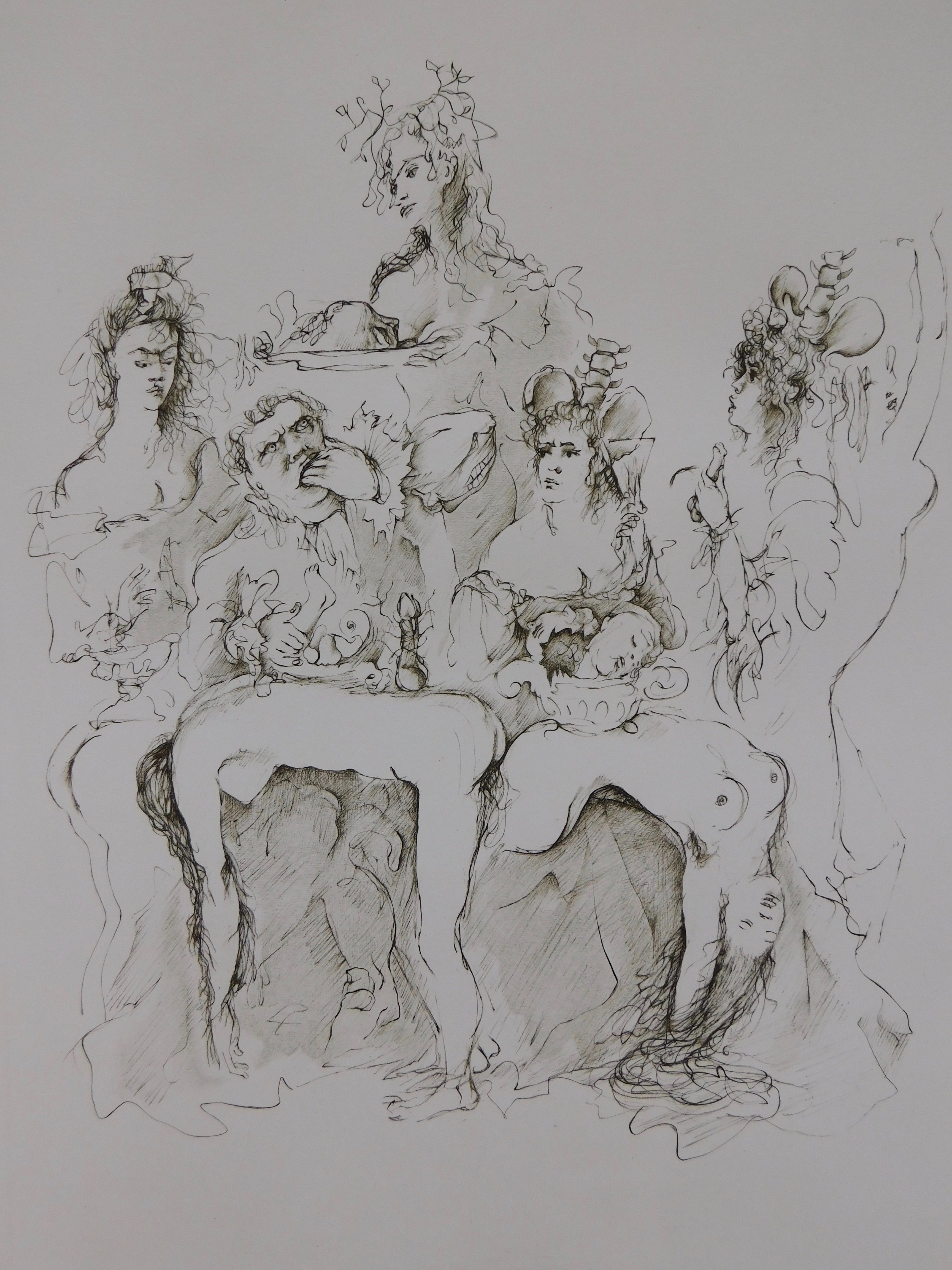 Leonor Fini - Croquis: Diner kopen? Bied vanaf 75!