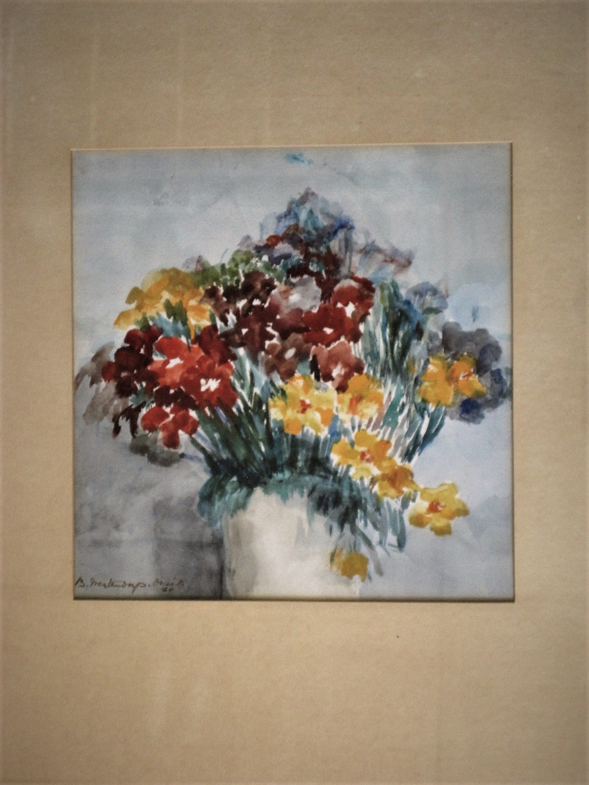 Betsy Westendorp-Osieck - expressionistisch Aquarel "Veldbloemen" van Amsterdamse Joffer kopen? Bied vanaf 1!