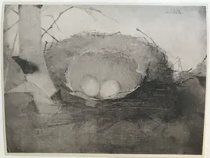 Jan Mankes - Originele Heliogravure Vogelnest bij Berkenstam 1923 kopen? Bied vanaf 1!