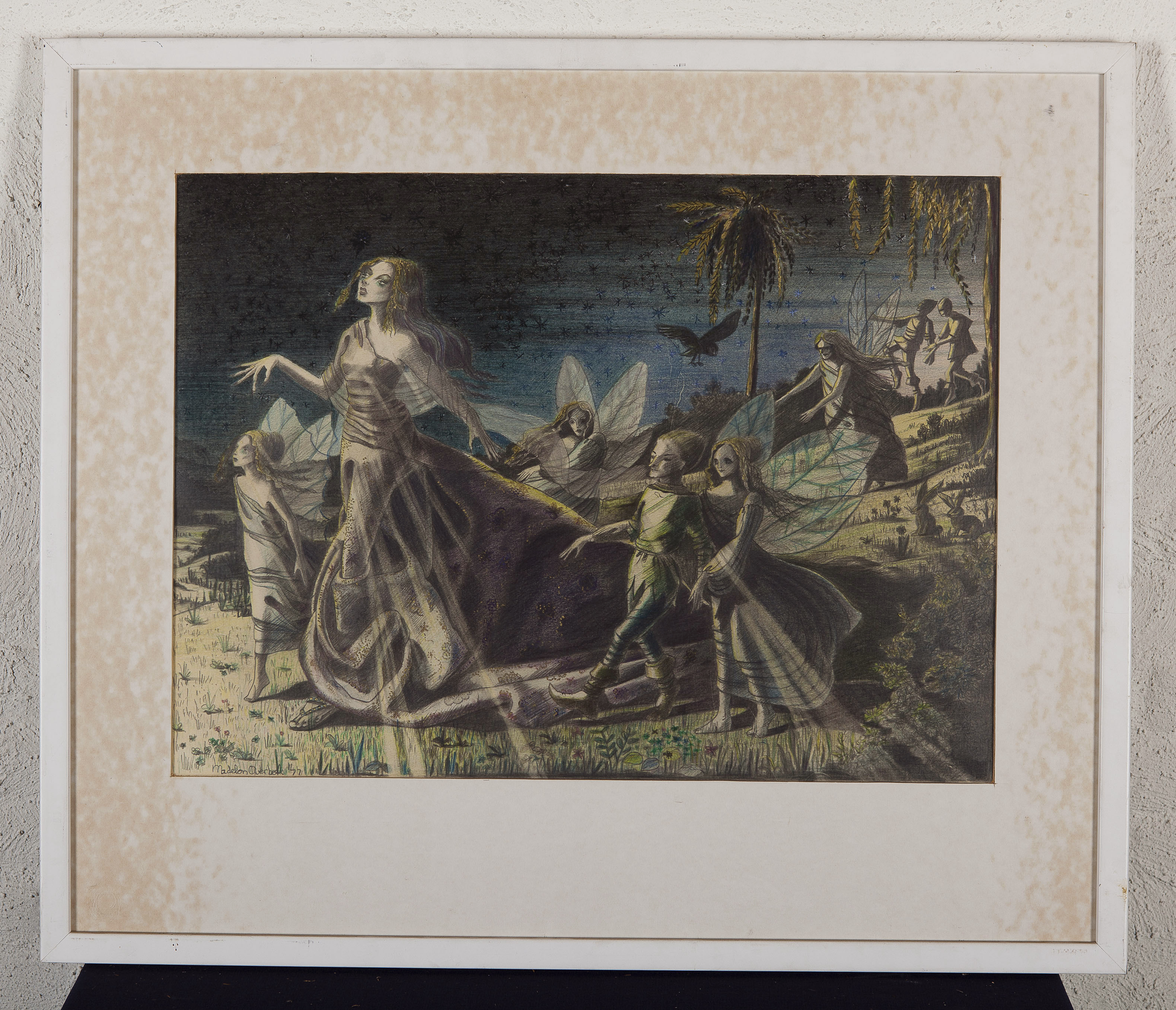 Madelon Overbeek - Titania - Kleurpotlood en goudverf op papier - BKR Arnhem kopen? Bied vanaf 10!