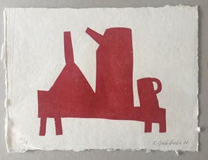 Klaas Gubbels - houtdruk 'Rood stilleven ’ - 2016 - oplage 13 kopen? Bied vanaf 265!