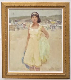 Hessel de Boer - Dame aan het strand kopen? Bied vanaf 1000!