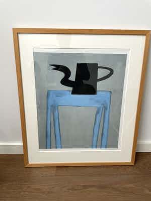 Klaas Gubbels - Zwarte kan op blauwe tafel verkocht voor € 350!