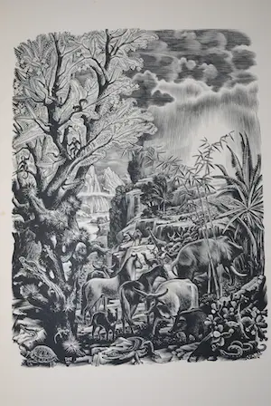 Dirk van Gelder - De Scheppingsdagen, met 16 houtgravures - extra: catalogus in kleur, 1987 kopen? Bied vanaf 65!