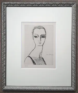 Kees van Dongen - Meisje met zwanenhals, ets (prachtig ingelijst) kopen? Bied vanaf 675!