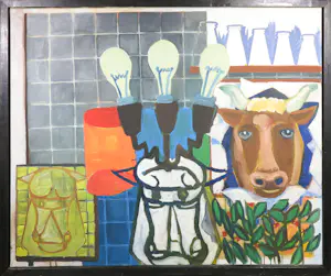 AcheterRoeland Zijlstra - Acryl op doek, Koeienboel - Ingelijst (Groot)? Enchérissez de 100!