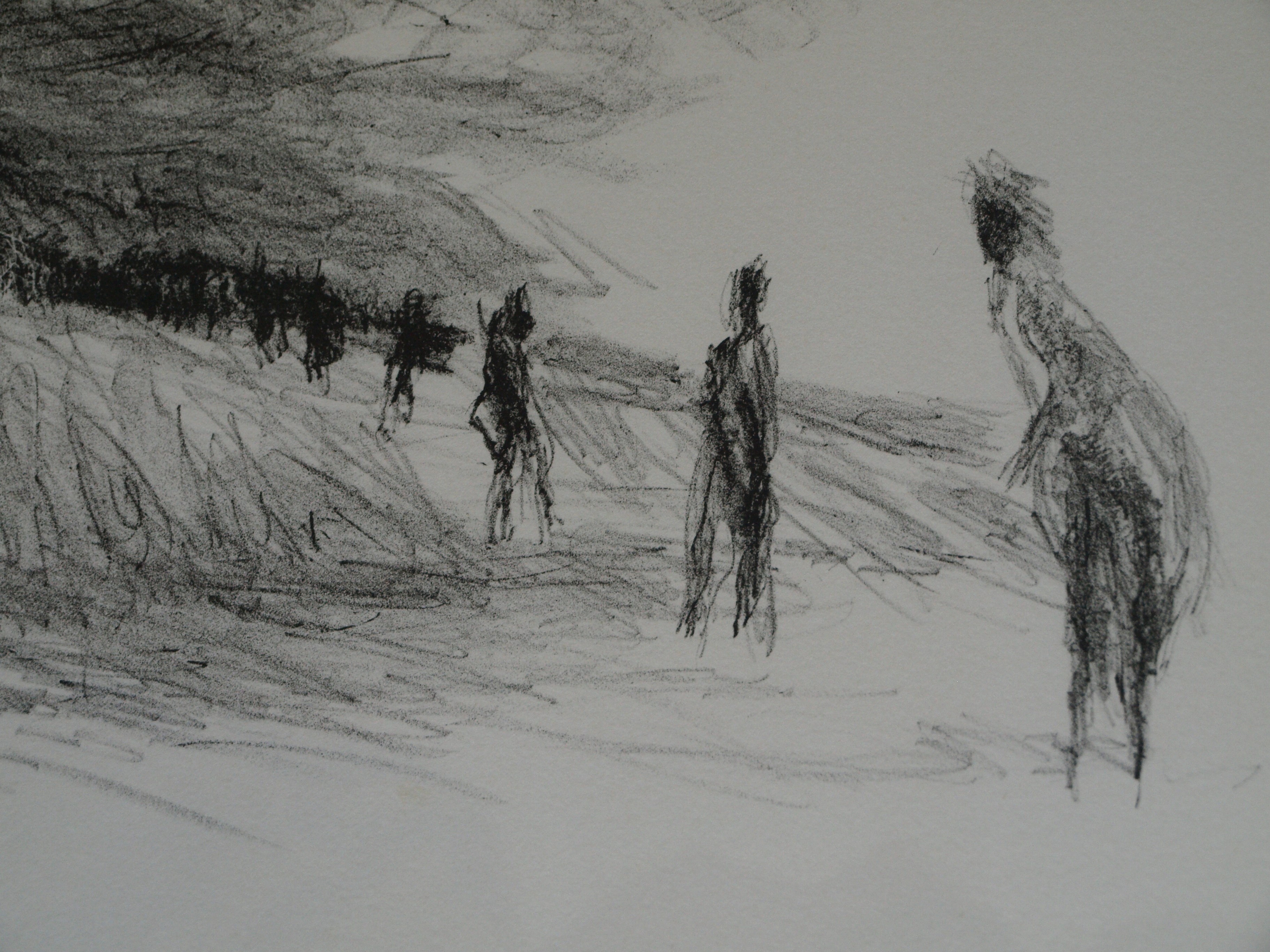 Leo Schatz - Litho, Hommage aan mijn vriendenkring – ingelijst – 1989 kopen? Bied vanaf 40!