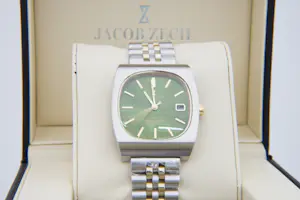Acheter82- Vintage Jacob Zech "TV-model" polshorloge - Green sunray dial - Automaat? Enchérissez de 285!