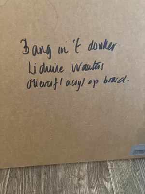 Liduine Wauters - Acryl op board ‘ Bang in ‘t donker’ kopen? Bied vanaf 40!