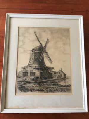 Gerrit N. Woudt - G.N. Woudt ets van papiermolen 't Herderskind verkocht voor € 40!