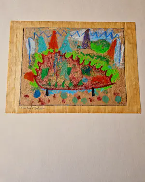 Ruth Fischer - expressionistische pastelkrijt "boslandschap" van Joods Amsterdamse kunstenares kopen? Bied vanaf 58!