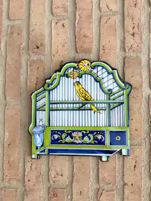 Koninklijke Tichelaar Makkum - Vogelkooi wandplaquette verkauft für € 200!
