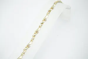Chique gouden (14krt) & diamanten (0.10ct) "Slinger / Guirlande" armband kopen? Bied vanaf 230!