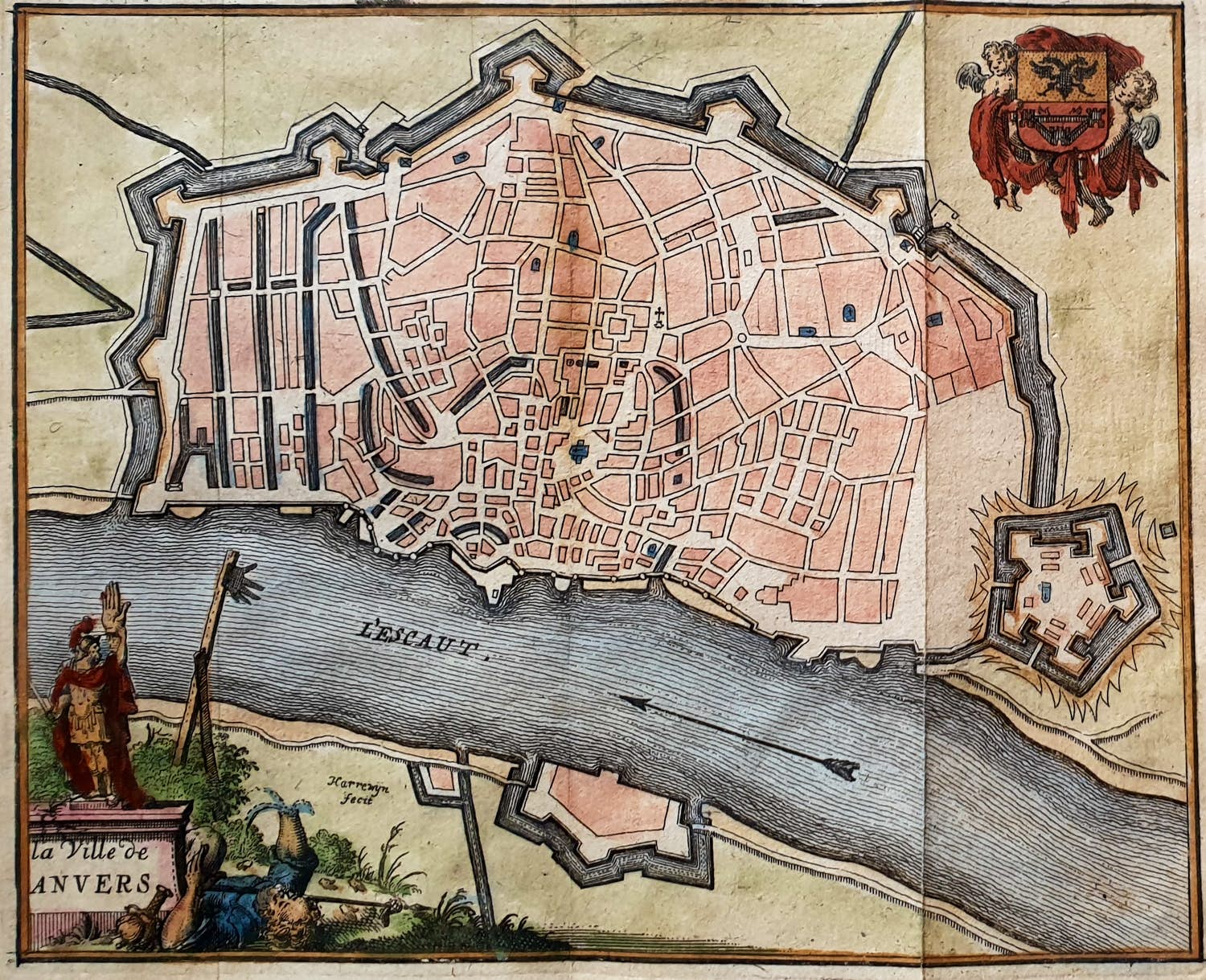 Jacobus Harrewijn - Antwerpen Oude Gravure Plattegrond 1700 kopen? Bied vanaf 35!