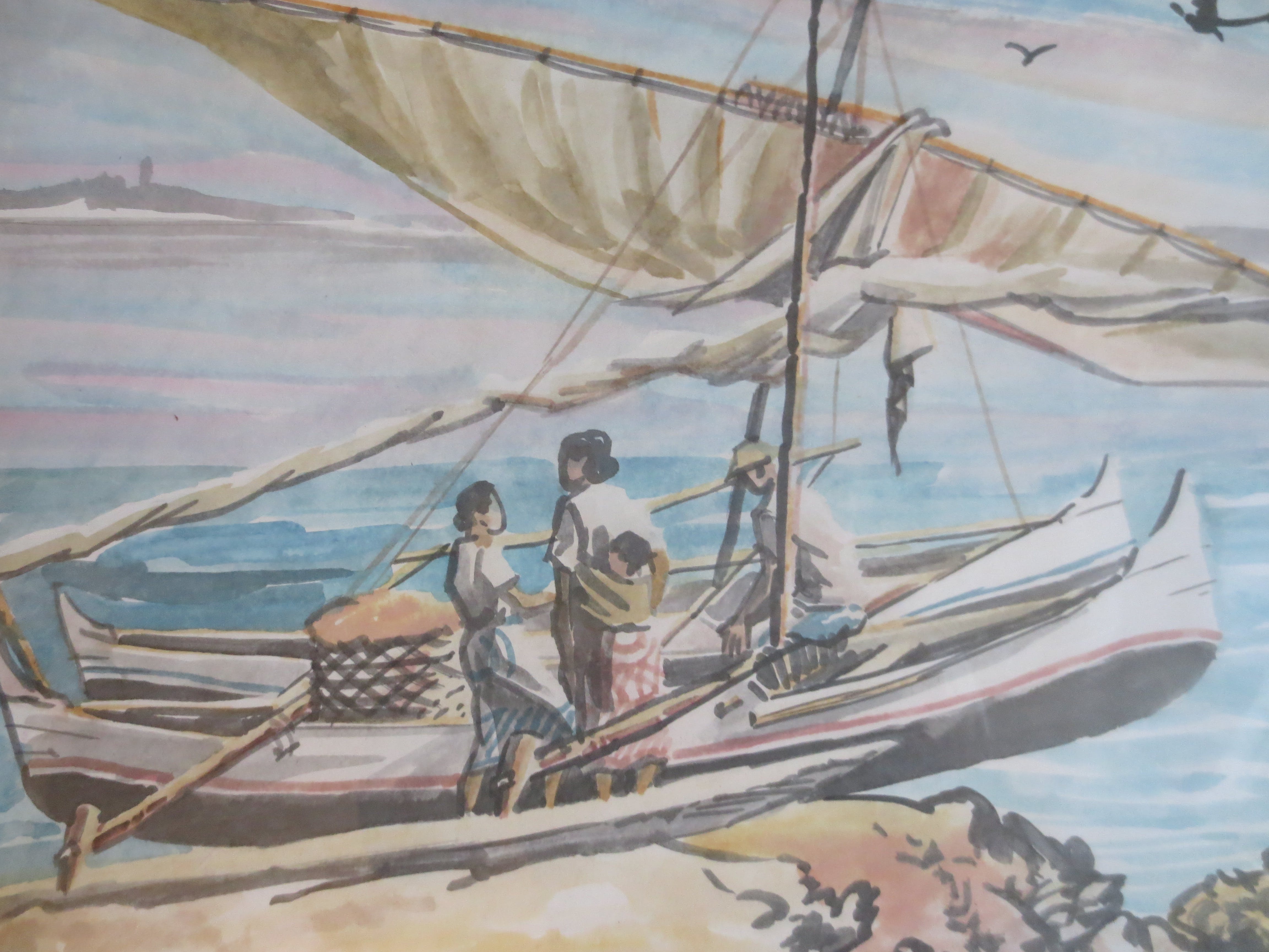 Niet of onleesbaar gesigneerd - Indonesie-Kustgezicht. kopen? Bied vanaf 1!