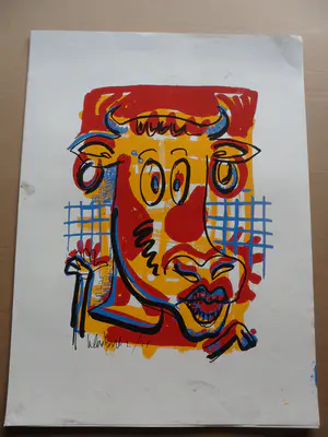 Peter Klashorst - Cow - gesigneerd - 21 ex. kopen? Bied vanaf 35!