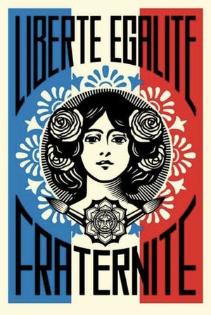 Shepard Fairey - LIBERTÉ, ÉGALITÉ, FRATERNITÉ - gesigneerd kopen? Bied vanaf 1!