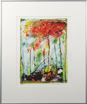 Franz Lauter - Litho, Z.T. Bloemen - Ingelijst kopen? Bied vanaf 35!