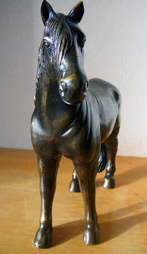 Brons (Onbekend) - Paard -massief brons- verkocht voor € 90!