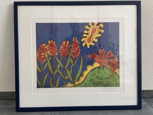 Benno Arzt - Zeefdruk - Nr 43 - Bloemenveld kopen? Bied vanaf 25!