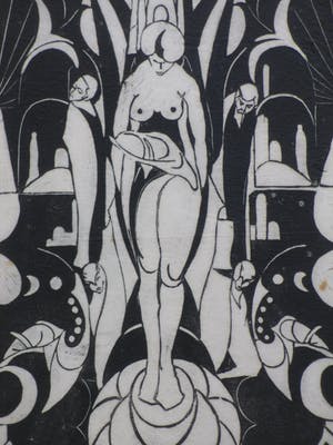 Niet of onleesbaar gesigneerd - Symbolistische voorstelling - Houtsnede kopen? Bied vanaf 1!