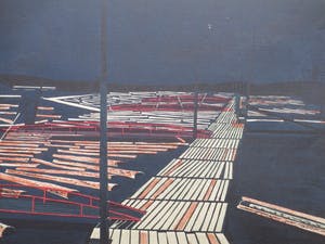 Toon Wegner - Houthaven Finland - Kleurenhoutsnede kopen? Bied vanaf 45!