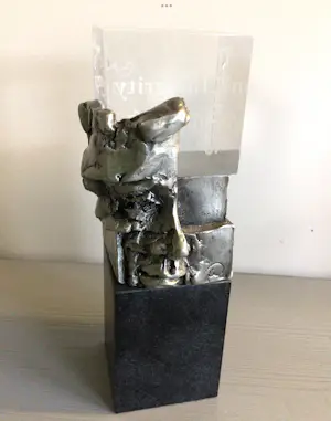Buy Ad Haring - Sculptuur / Afstudeer plaat Erasmus Universiteit ..? Bid from 90!