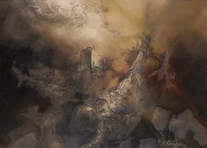 Juan Sala Santonja - Olieverf met structuur, Abstracte compositie - Ingelijst kopen? Bied vanaf 150!