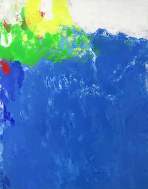 Jef Diederen - Acryl op doek, Blauwe heuvel (Zeer groot) verkocht voor € 2500!