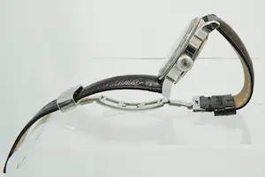 47 - Stalen Herenpolshorloge met zwart lederenband Ingersoll Automatic kopen? Bied vanaf 20!