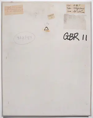 Gerard Brussee - b, gemengde techniek met collage (netjes ingelijst) kopen? Bied vanaf 40!