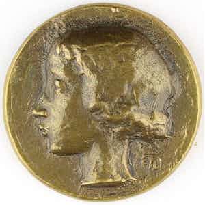 Floyd Tennison Dewitt - Bronzen penning: Word Wat Gij Zijt, 1970 verkocht voor € 60!