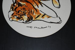 Anton Vrede - TIJGER, bord uit 1999 - ⌀ 30 cm - oplage 90 kopen? Bied vanaf 20!