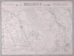 Joseph de Ferraris - Handgekleurde staalgravure, Carte de la Belgique - Ingelijst kopen? Bied vanaf 1!