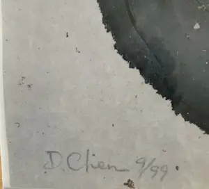 Dehong Chen - Zittende Kat, waterverf, offset, gesigneerd in de druk kopen? Bied vanaf 40!