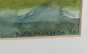 Niet of onleesbaar gesigneerd - Aquarel, Uitzicht - Ingelijst kopen? Bied vanaf 1!