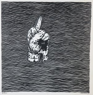 Wilbert Vaessen - Inkttekening, Fuck 'm! - Ingelijst kopen? Bied vanaf 20!