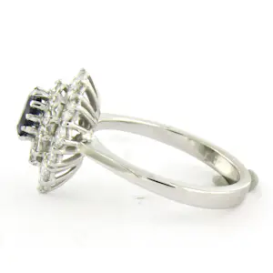 18k wit gouden ring met saffier en briljant geslepen diamant tot. 0.90ct kopen? Bied vanaf 810!